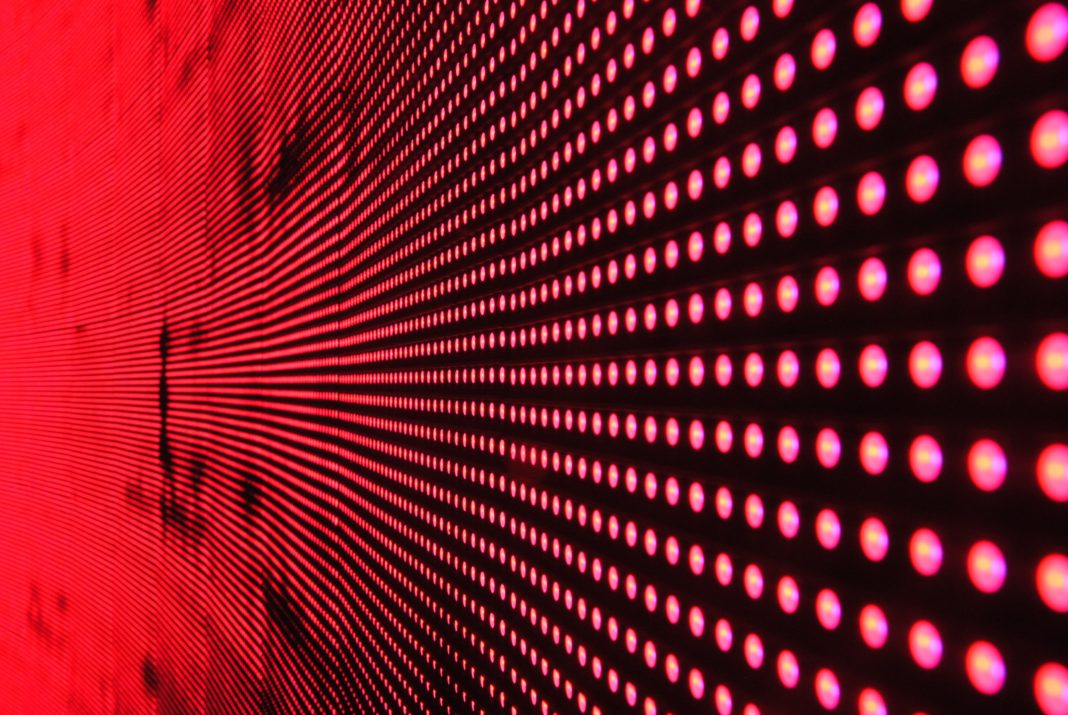 muro di luci rosse