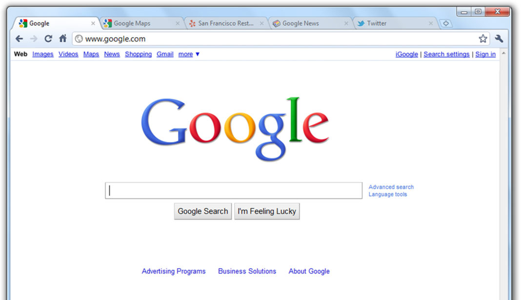 google, schermata principale