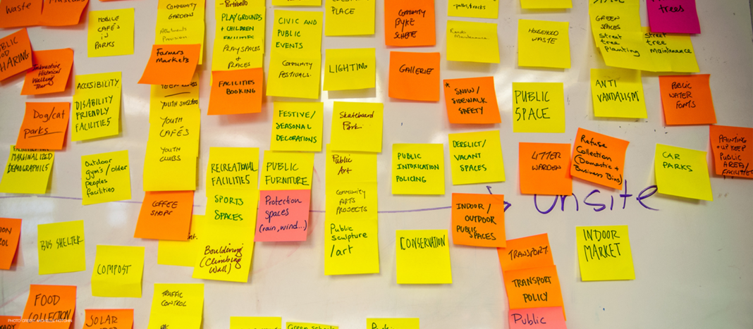 iparete piena di post it